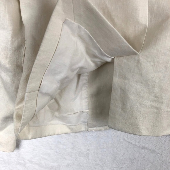 J CREW Schoolboy Linen Blazer Women's Sz 4 Ivory Lined Business Academia Preppy - Picture 11 of 12
